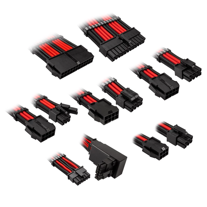 Adapterių rinkinys Kolink Core Pro 12V-2x6 Type 2 pintas, juodas/lenktyninis