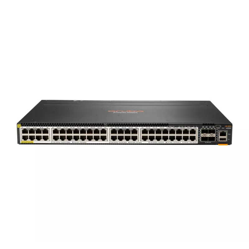 HPE Aruba 6300M jungiklis – valdomas L3, 48 kelių gigabitų PoE+ prievadai + 4 SFP56 50 Gb/s