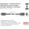 CLUB3D DisplayPort 2.1 dvipusis VESA DP80 sertifikuotas kabelis 4K240Hz, 8K60Hz arba 10K30Hz M/M 1,2 m