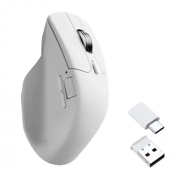 Belaidė optinė pelė Keychron M6S-B72 – Dešinei rankai, 12000 DPI, RF belaidis + Bluetooth + USB-C, balta
