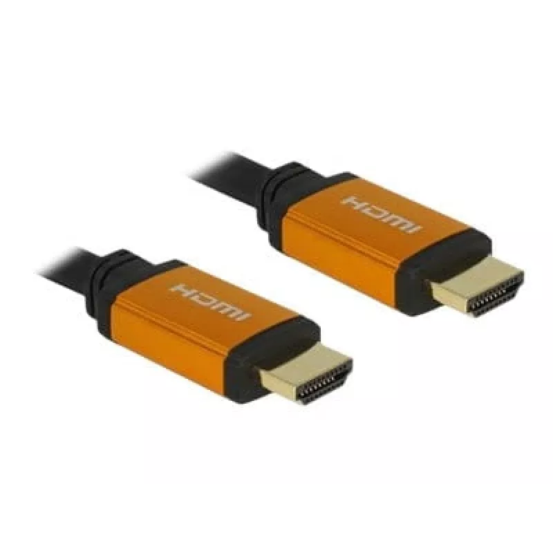 HDMI kabelis DeLOCK 85727 1 m, A tipo vyras–vyras, juodas su auksu