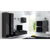 Pakraštinė spintelė cama meble VIGO 50×50×30 cm, juoda/juodas blizgesys