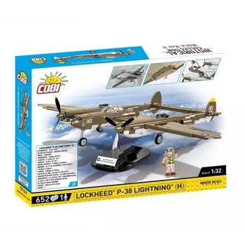 Cobi statybiniai blokeliai Lockheed P-38H Lightning rinkinys 5763 – mastelio modelio rinkinys, kolekcinis lėktuvo modelis