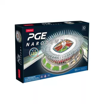 3D dėlionė cubicfun PGE National LED Model 306-L541H – LED apšviestas architektūrinis popierinis modelis