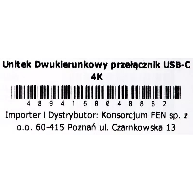 Unitek D1078A dvipusis USB-C 4K signalo perjungiklis, 2 įėjimai ir 1 išėjimas