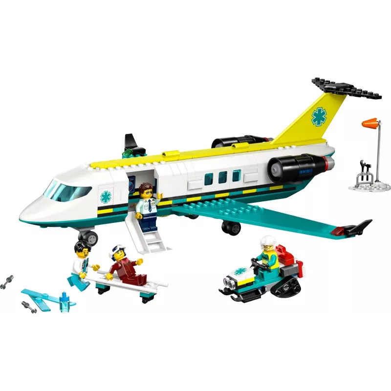 LEGO City Gelbėjimo lėktuvas 60465 – mažas gelbėjimo orlaivio statybos rinkinys, 403 detalės, 4 minifigūrėlės, nuo 6 metų