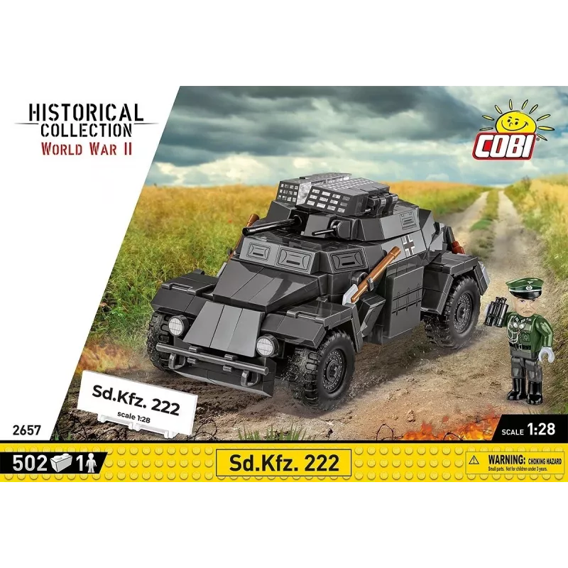 Cobi Blokeliai Sd.Kfz 222 modelio rinkinys COBI-2657 – 502 detalės