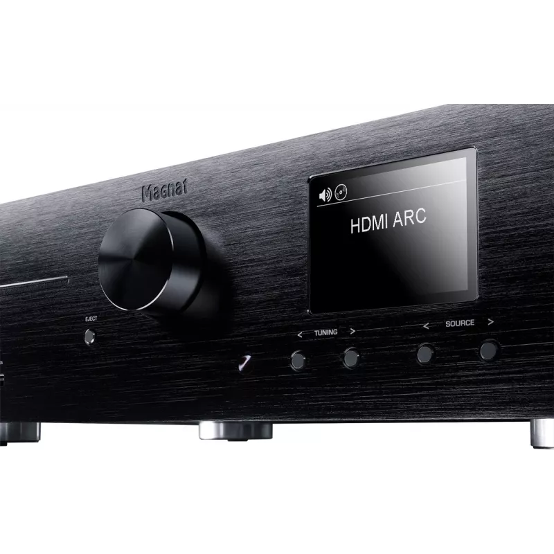 Stereo imtuvas Magnat MC 400 — 2.0 kanalų, 40 W vienam kanalui, CD grotuvas, Wi‑Fi, Bluetooth, DAB/FM, Ethernet (juodas)