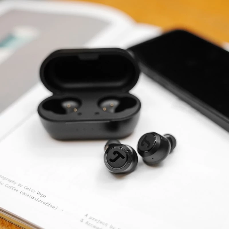 Teufel REAL BLUE TWS 3 belaidės ausinės į ausis, juodos, Bluetooth, skirtos skambučiams ir muzikai