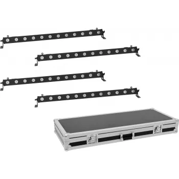 LED juostų rinkinys EUROLITE 4x LED BAR-12 QCL RGBA su transportavimo dėžute
