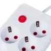 Ilgintuvas MACLEAN MCE392 W – 4 kištukiniai lizdai, 3×USB-A, 110–240V, 2.1A, 2500W, 1,5 m laidas, baltas