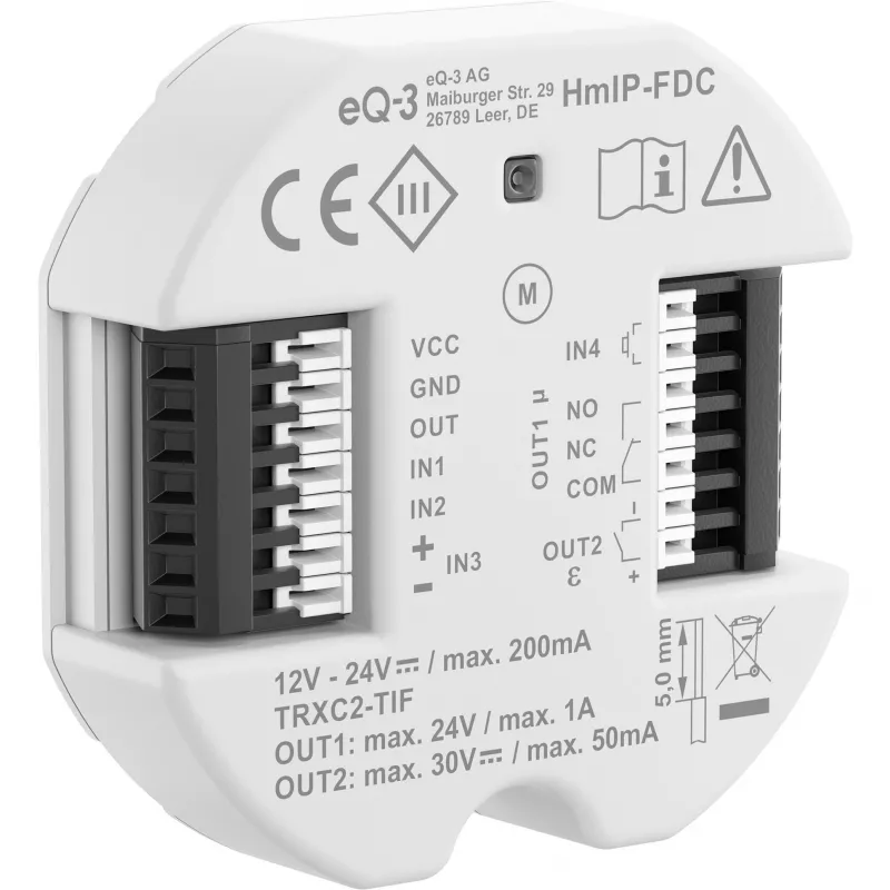Išmaniosios durų spynos modulis eQ-3 Homematic IP 160811A0 – nuotolinio valdymo, baltas, 52×52×15 mm
