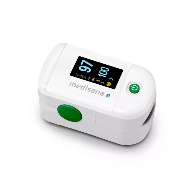 Medisana PM 100 Connect pulsoksimetras, pilkai baltas