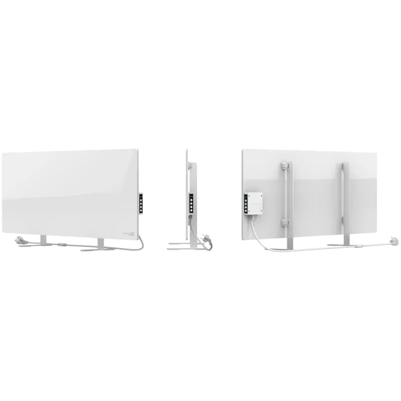 AENO Premium Eco Smart Šildytuvas, 700W, Grūdintas stiklas, Infraraudonasis+konvekcinis šildymas, LED ekranas, Kištukas: Europos (E/F tipas), BALTA