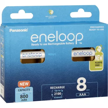 Įkraunamos baterijos PANASONIC ENELOOP AAA 800 mAh 8 vnt. (BK-4MCDE/8HH)