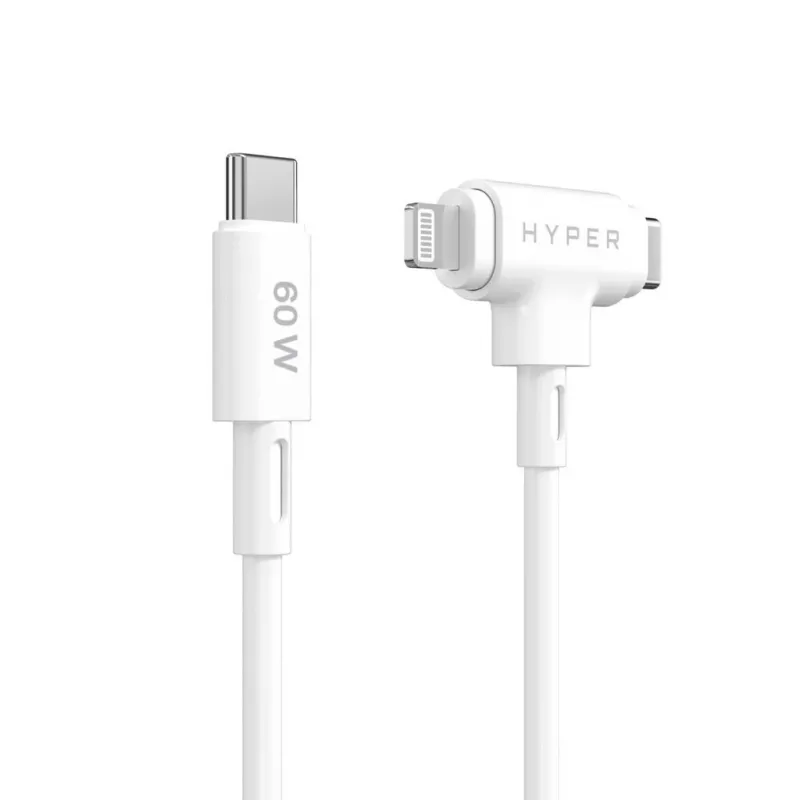 HYPER HyperJuice USB laidas USB 2.0 1,5 m USB C USB C/Lightning baltas