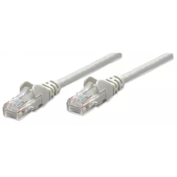 Intellinet tinklo jungiamasis kabelis, Cat6, 0,5 m, pilka, CCA, U/UTP, PVC, RJ45, paauksuoti kontaktai, be užkliuvimo, su apsauginiu gaubtu, viso gyvenimo garantija