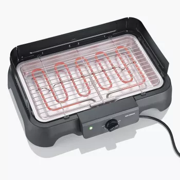 SEVERIN stalinė elektrinė kepsninė PG 8593, 2000 W, stačiakampės grotelės, juoda