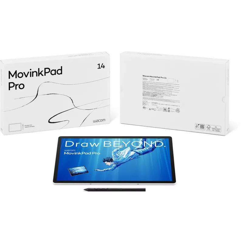 Wacom MovinkPad Pro 14, laidinis ir belaidis, 5080 lpi, 302 x 189 mm, USB / Bluetooth, 1 cm, rašiklis