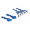DeLOCK Slotblech USB 3.0 vidinis 19 kontaktų lizdas 2 x vidinis > 4 x USB 3.0-A išorinis lizdas (82974)