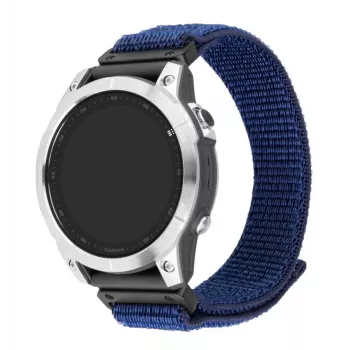 Pakeitimo sportinis dirželis FIXED Garmin QuickFit 22 mm — tamsiai mėlynas nailonas, 160–210 mm