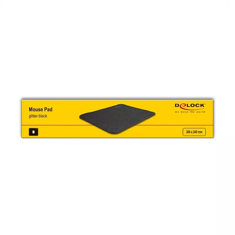 Pelės kilimėlis DeLOCK blizgantis-juodas 300x245mm guminis neslystantis