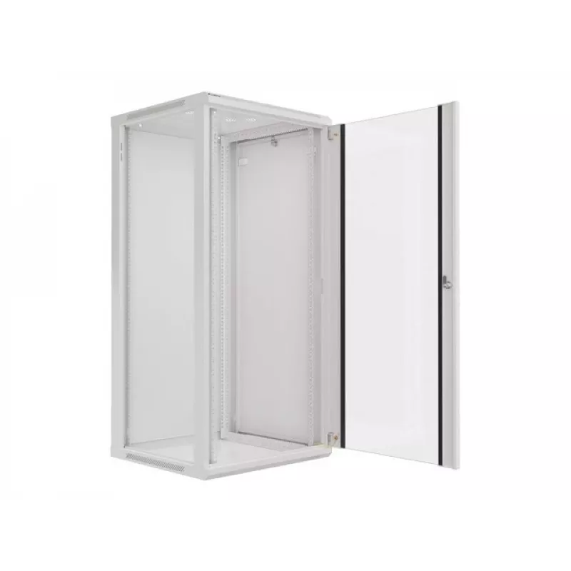 Lanberg sieninis montavimo stovo spintos korpusas 19'' 27U 600x600 mm pilkas (stiklinės durys)
