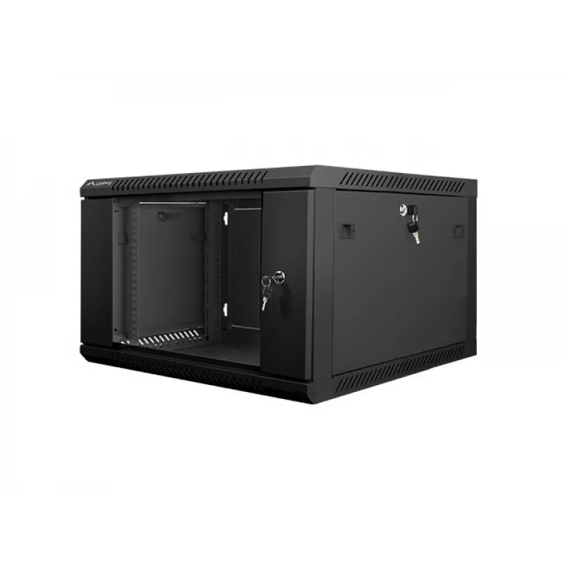 Lanberg sieninis montavimo stovo korpusas 19'' 6U 600x600mm juodas (stiklinės durys)