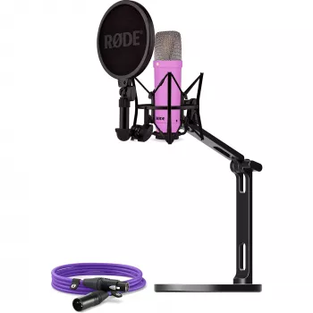 Rinkinys: RODE NT1 Signature mikrofonas alyvinis + XLR kabelis + stalinis studijos stovas