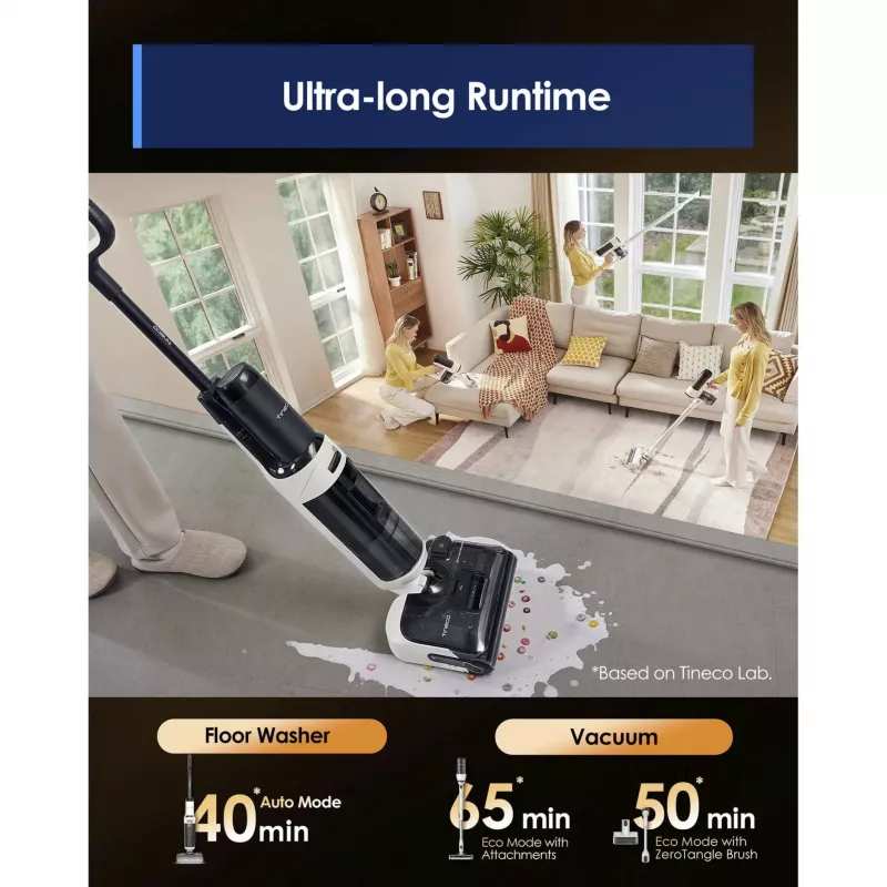 Šlapi ir sausi grindų valiklis Tineco Floor One Switch S6 Stretch Plus White – belaidis kietų grindų valymo prietaisas