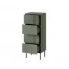 Komoda Cama Meble Cama 4S TRESSE 50x40x125 cm, matinė žalia, 4 stalčiai, medžio drožlių plokštė