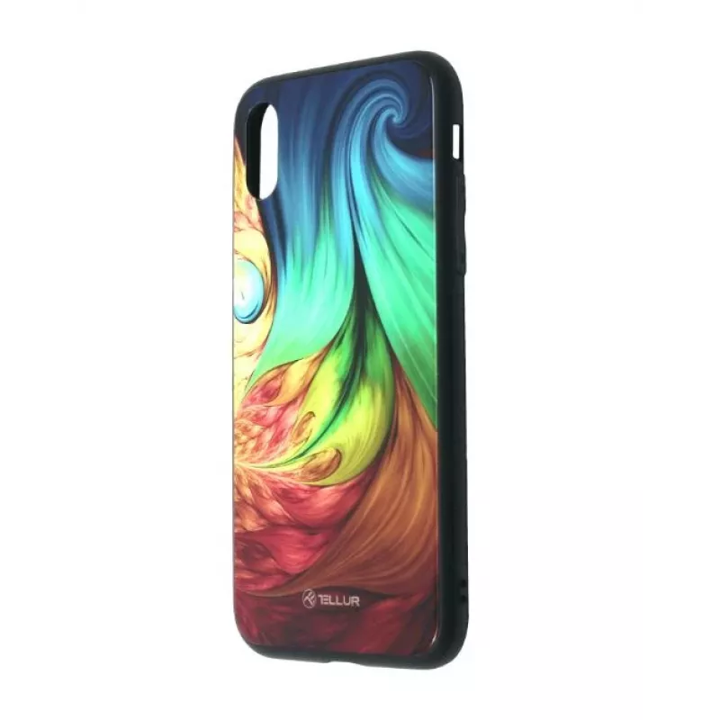 Dėklas Tellur Cover Glass Print iPhone XR Mesmeric – kietas apsauginis dėklas su stiklo efektu