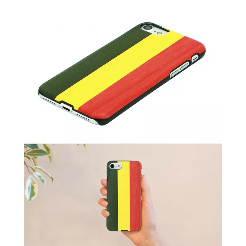 Dėklas iš medžio ir polikarbonato iPhone XR Reggae Black – man and wood