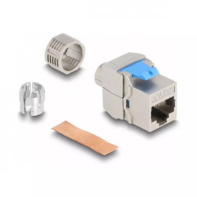 DeLOCK Keystone modulis RJ45 lizdas į LSA Cat.8.1 įrankiai laisvas plokščias metalinis