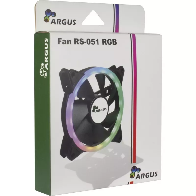 INTER-TECH Argus RS-051 RGB 120 mm korpuso ventiliatorius, 900 aps./min., juodas