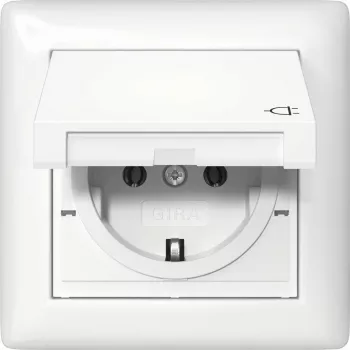 Gira SCHUKO kištukinis lizdas su KD, IP44 apsauga ir rėmeliu – modelis 415703