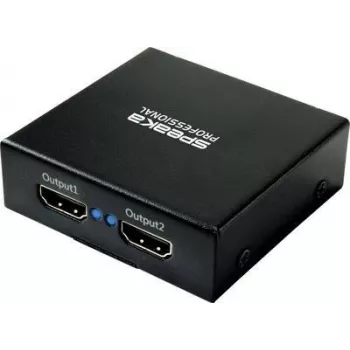SpeaKa Professional SP-HDS-220 1+2 prievadų HDMI skirstytuvas, Ultra HD 3840 x 2160 pikseliai, juodas (SP-9006064)