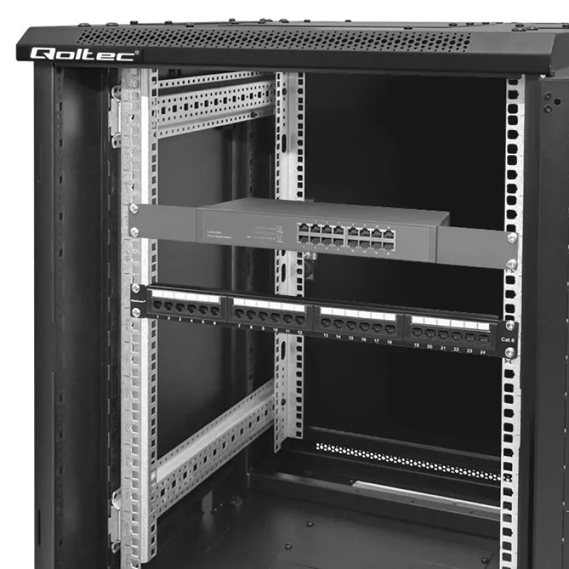Tinklinis spintos stovas QOLTEC 54518 19 colių 15U – plieninis 19 colių įrangos korpusas
