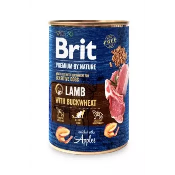 BRIT Premium by Nature ėriena su grikiais šlapias pašaras šunims 400 g