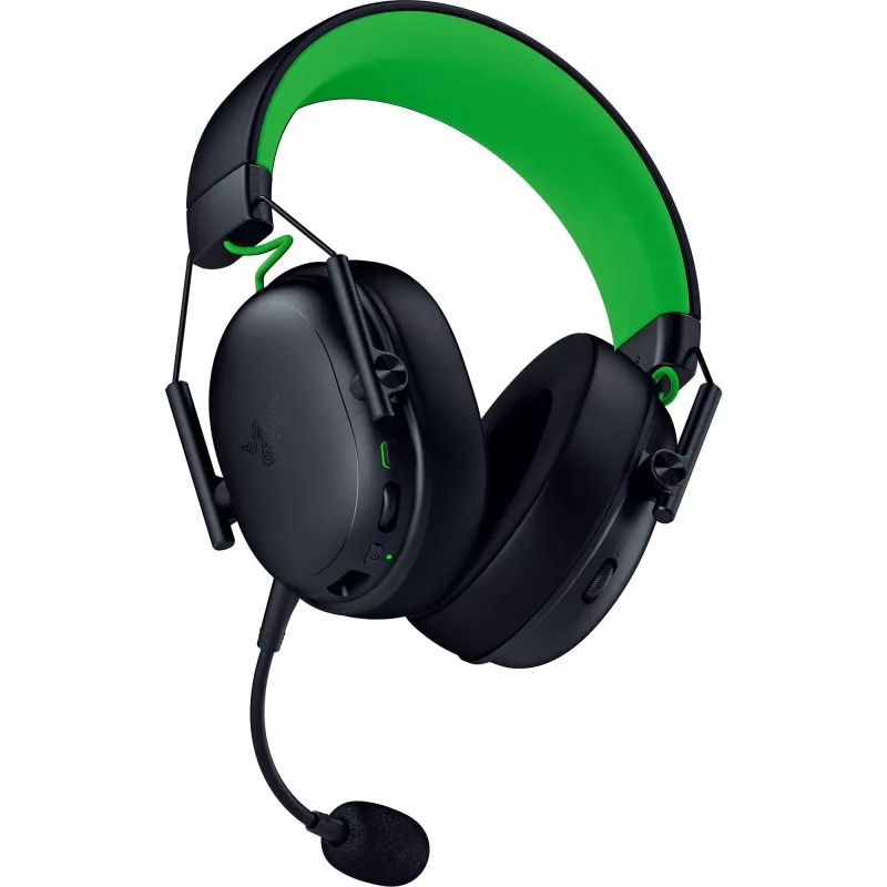 Ausinės žaidimams Razer BlackShark V3 X HyperSpeed — laidinės ir belaidės (USB-A, Bluetooth), uždengiančios ausis, 20–28 kHz, 270 g, juodos/žalios