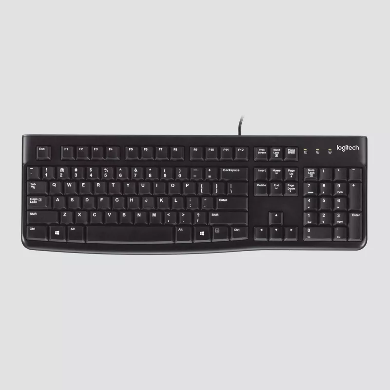 Logitech Desktop MK120 rinkinys, juodas, laidinis, Šveicariškas, 920-002504