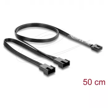 Vidinis maitinimo kabelis DELOCK 84543 – 4 kontaktų PWM į du 4 kontaktų PWM, 0,5 m