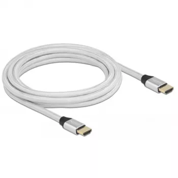 HDMI laidas DeLOCK Ultra High Speed 48 Gbps 8K 60 Hz sidabrinis 3 m