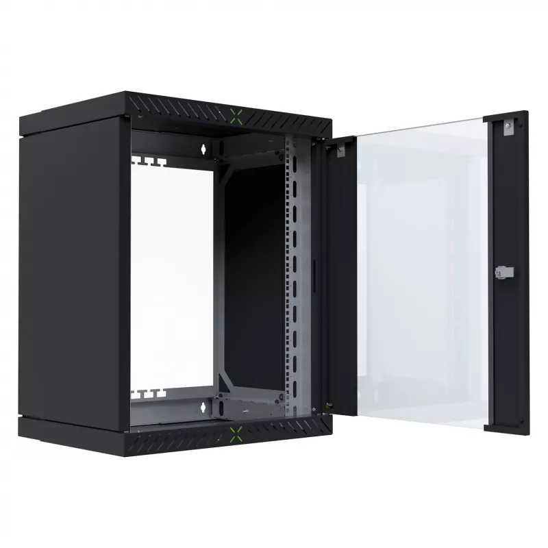 EFB Elektronik 19 gehäuse X-Rack mit Glastür 400-600mm schwarz - Wandgehäuse (WGX-1506TS.G1)