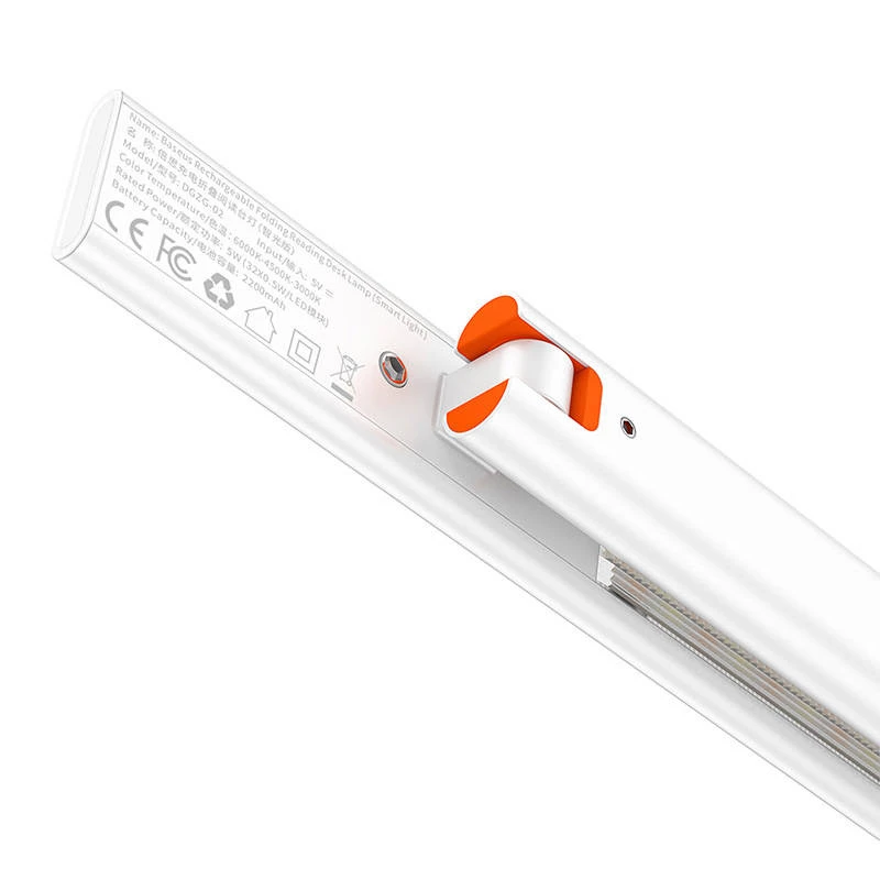 Stalinė lempa Baseus Smart Eye Folding Rechargeable White – sulankstoma LED lempa su reguliuojama rankena ir galvute, įkraunama baterija