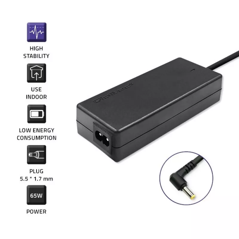 Maitinimo adapteris / keitiklis Qoltec 51115, 65 W, juodas