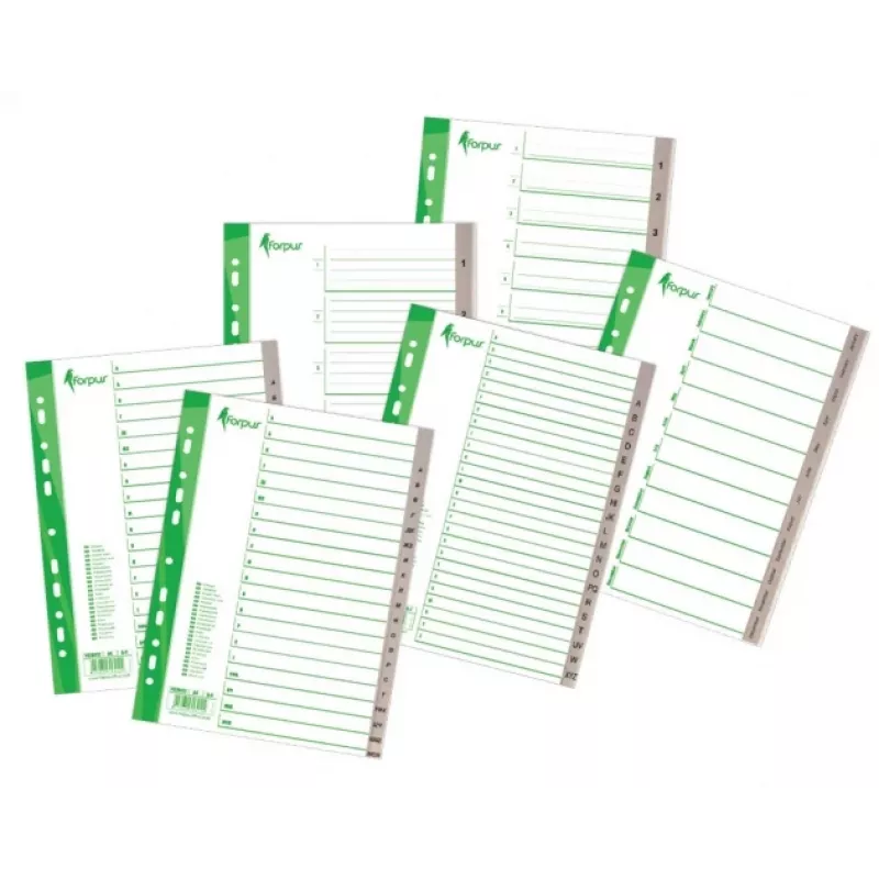 Skirstytuvas Forpus, A4, numeriai 1-20, plastikinis