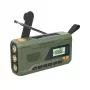 Nešiojamas FM radijas MANTA RDI401G su saulės baterija, dinaminiu sukimu, 4000–4500 mAh baterija, 5V USB išėjimu, 3W, žibintuvėliu