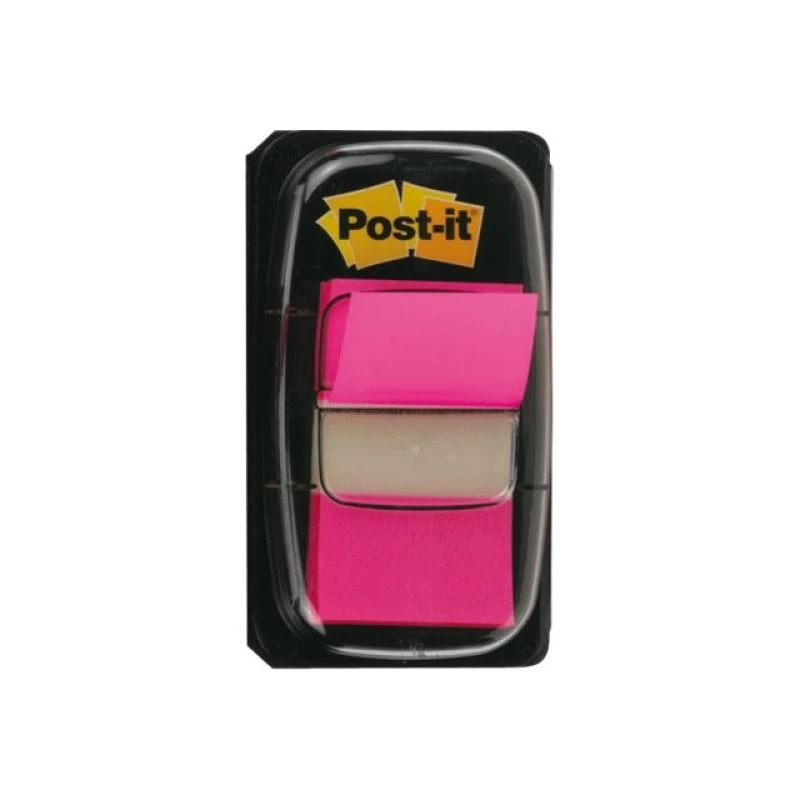 3M Post-it Index Pink, siauros, 50 lipnių juostelių, 25,4 x 43,2 mm, vienkartiniame dozatoriuje (I680-21)