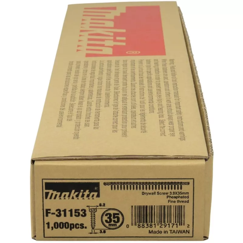 MAKITA juosta su varžtais 3,9x35mm /1000vnt. MID. METAL G/G plokštėms